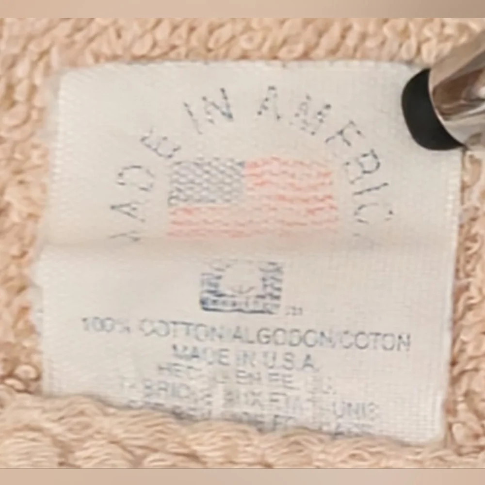 Towels Beige Embroidered Hand  Towels Set 2 Made America 100% Cotton 16 W 28 L